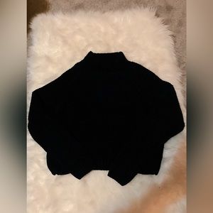 h&m blue chenille mockneck